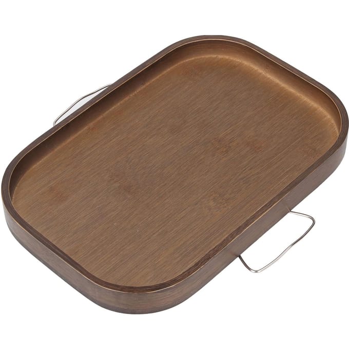 Bank Armleuning Dienblad Draagbaar Antislip Multifunctioneel Hout Sofa Clip-on Bijzettafel voor Drankjes Snacks brown