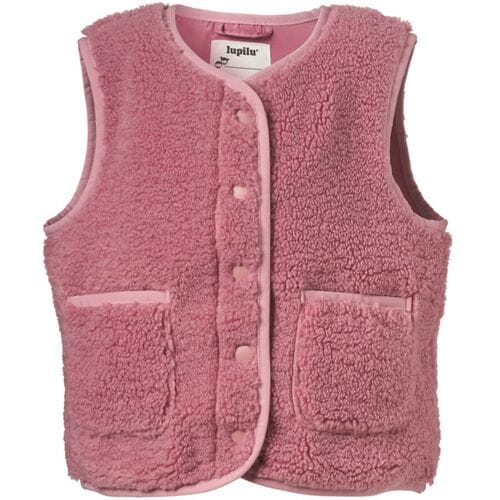 LUPILU Kinder gilet, teddystof (Lila, 122/128)