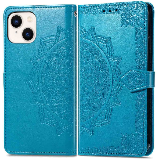 imoshion Hoesje - Geschikt voor Apple iPhone 14 / 13 - Mandala Bookcase - Turquoise
