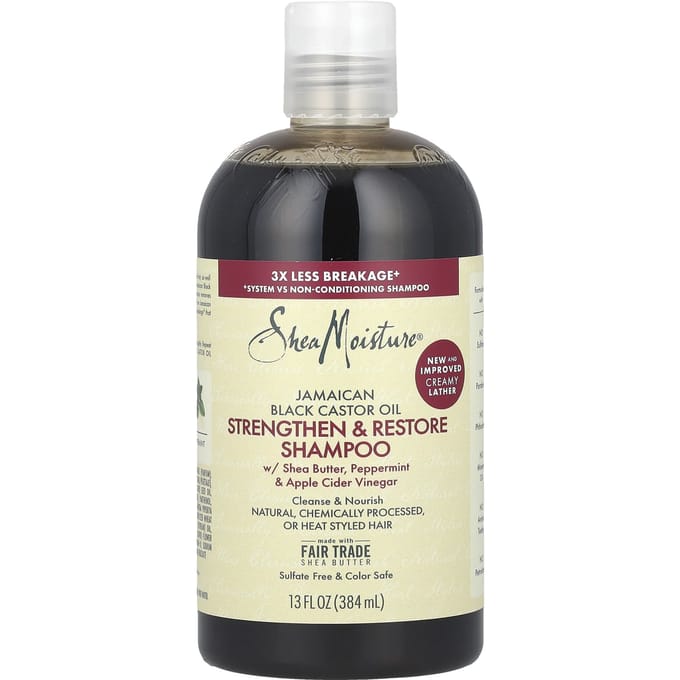 SheaMoisture, Jamaican Black Castor Oil, Strengthening and Restoring Shampoo, 13 fl oz (384 ml) beige