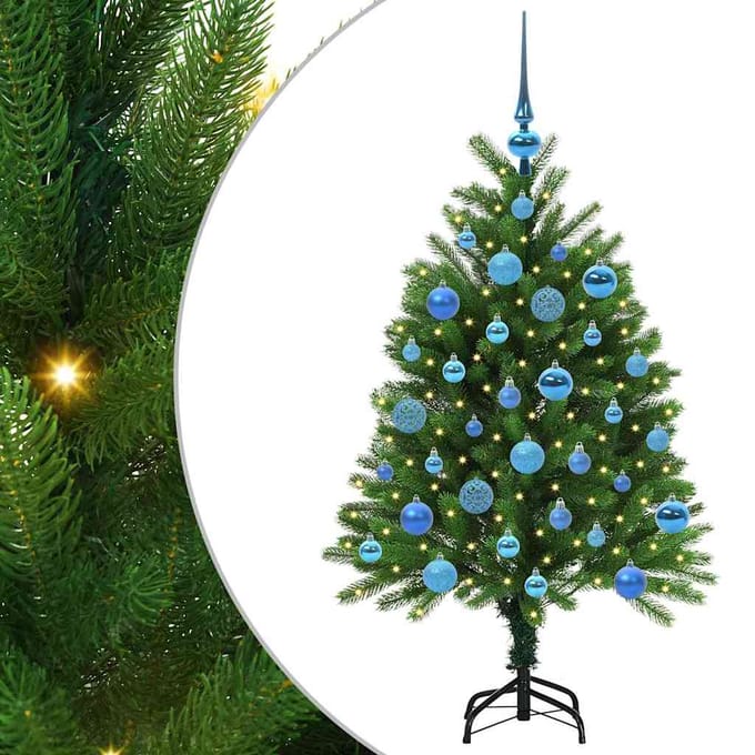 vidaXL - Kerstboom - met - 150 - LED - met - standaard - Groen - 120 - cm - PE