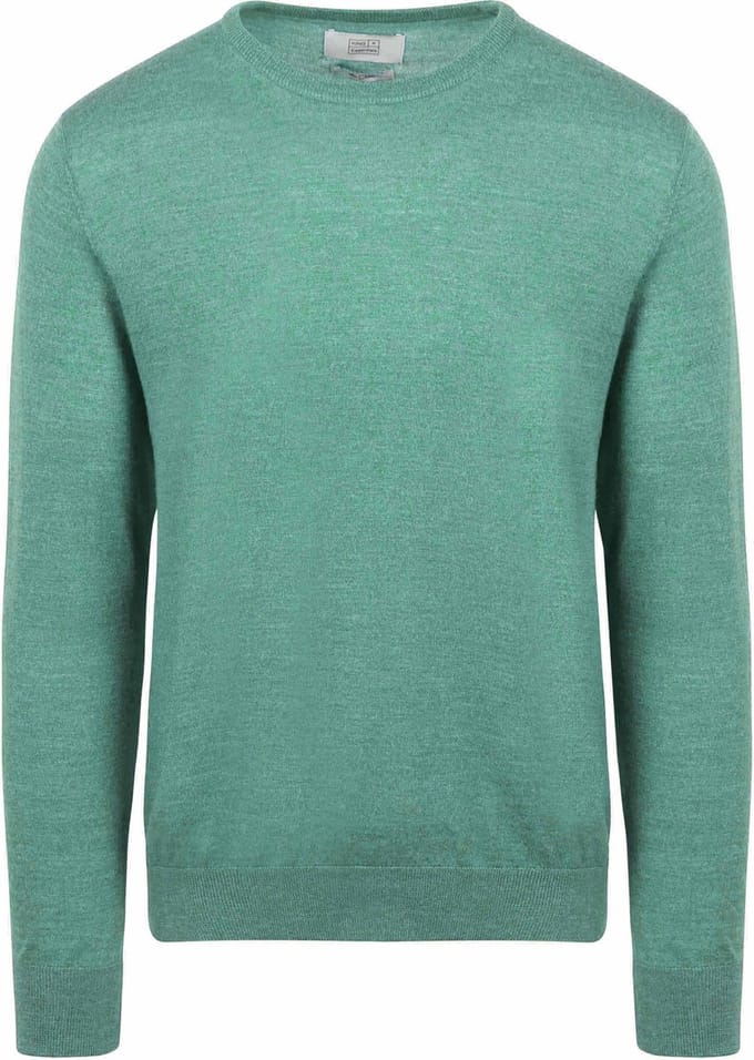 King Essentials The John Pullover Merino Groen - Maat XXL - Heren - Pullovers