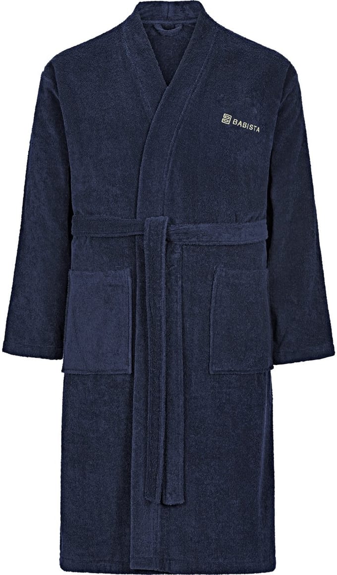 Babista herren Badjas - 52/54 - donkerblauw - Plus Size