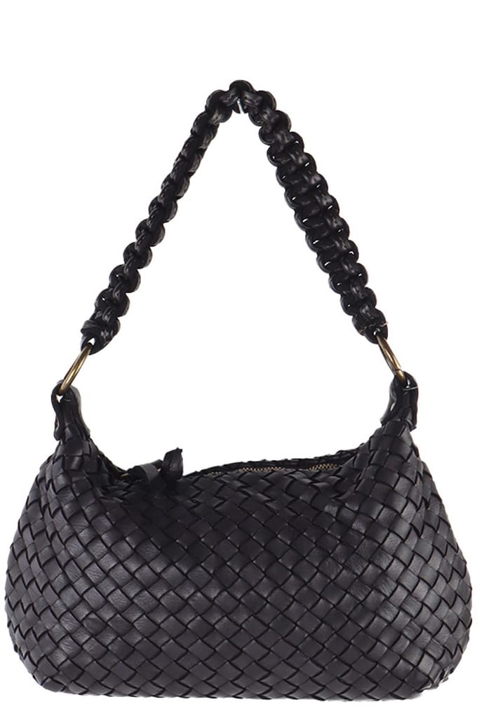 Giuliano gewassen lederen handtas Alessia - Dames - Made in Italy - Zwart
