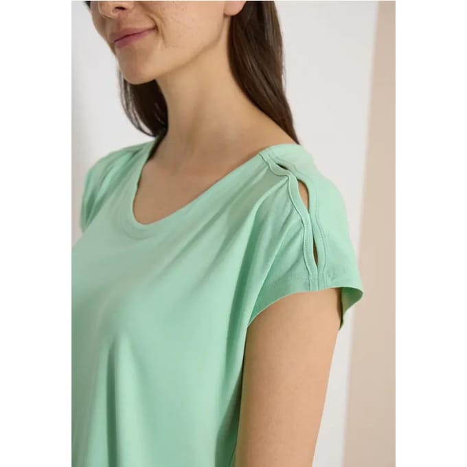 Shirt met afhangende schouders en uitsnijding