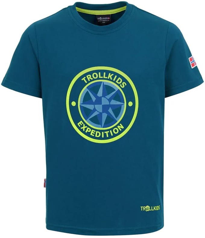 Trollkids Windrose T-shirt Met Korte Mouwen Blauw 176 cm Kinderen