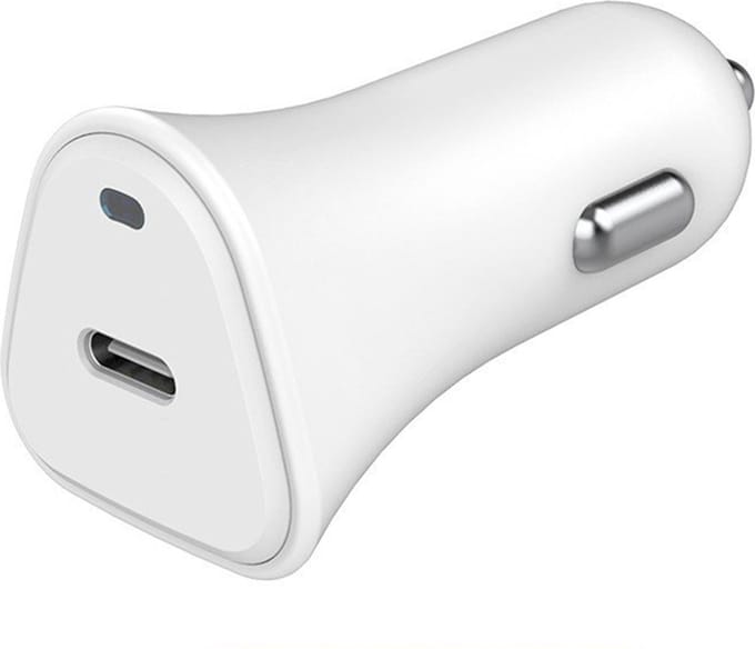 Just Green Autolader - Recyclebaar - USB-C - Power Delivery - 25 Watt - Wit
