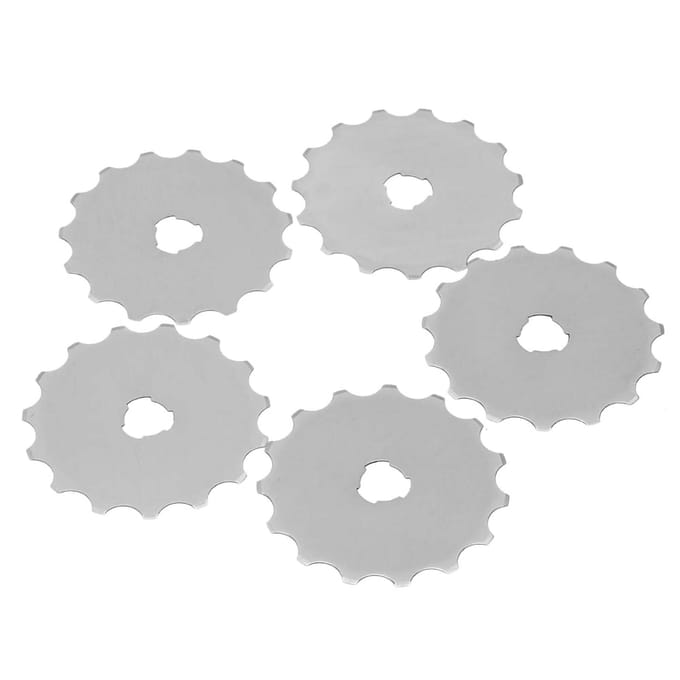 5 stuks 45 mm haakrand-rotatiemes voor het snijden van patchworkleer, stof en papier white