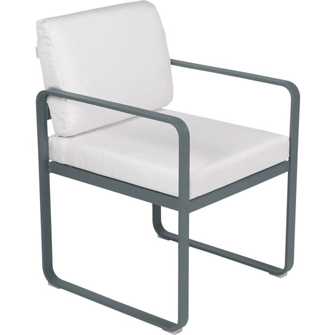 Fermob BELLEVIE fauteuil voor de eethoek - 26 stormgrijs mat - 81 witgrijs
