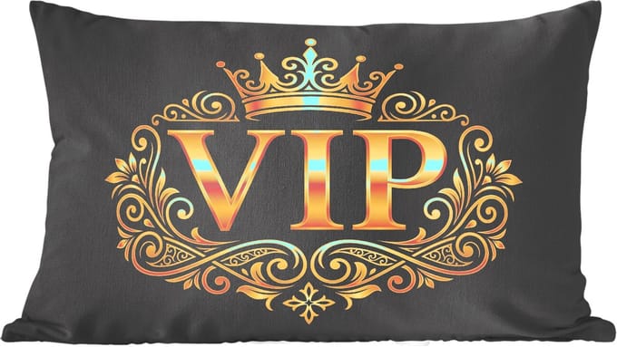 Sierkussens - Kussentjes Woonkamer - 60x40 cm - VIP - Kroon - Goud