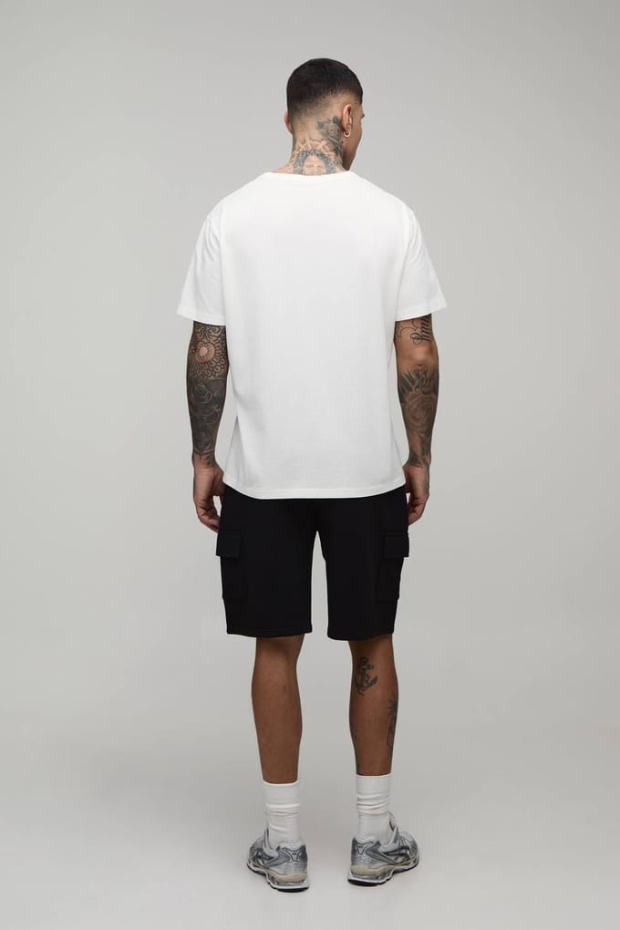 Tall Essential Relaxed Fit Cargo Jersey Short | Black | Size Small
