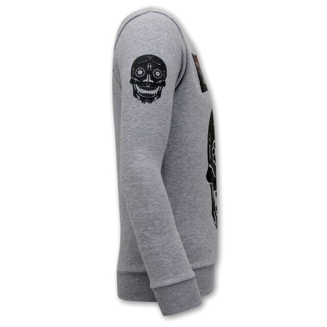 Heren Sweater met Print - El Narco - Grijs
