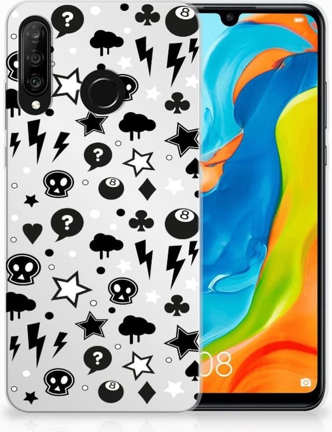 Silicone Back Case Huawei P30 Lite Silver Punk