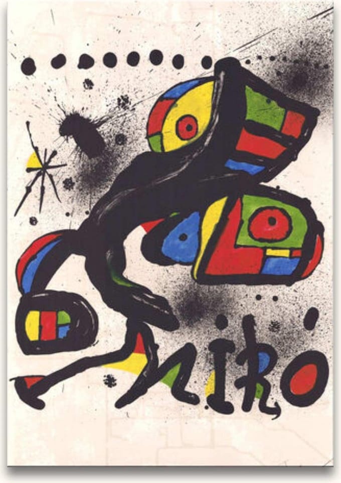 Handgeschilderd schilderij Olieverf op Canvas - Joan Miro - Homage to Gaudi