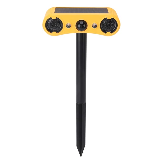 Zonne-energie Bewegingssensor Alarm Buiten Bewegingsgeactiveerd Stroboscooplicht 129dB Alarm voor Boerderijen Vijvers black