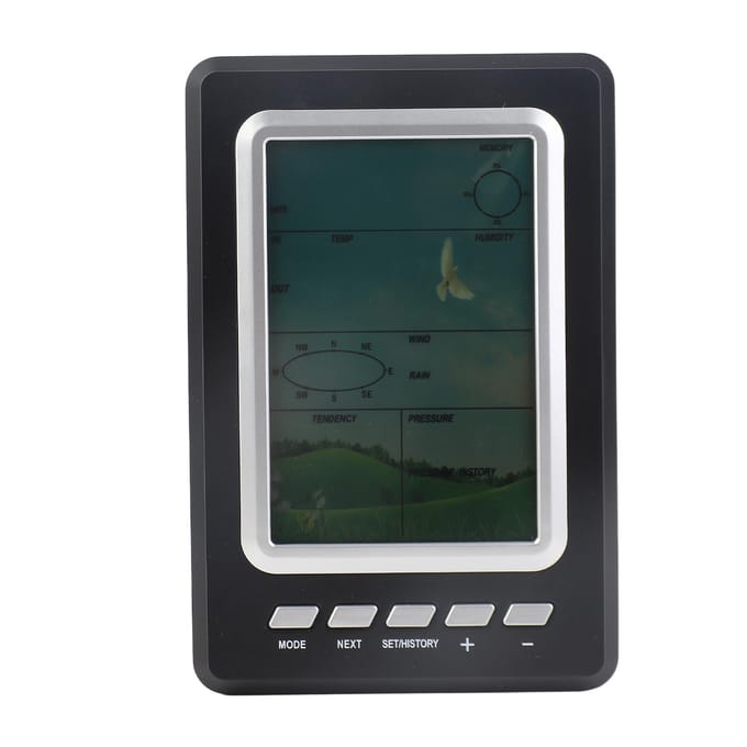 Draadloos Weersvoorspellingsstation met LCD-achtergrondverlichting Windsnelheidsmeter Regenvalmeter Instrument gray