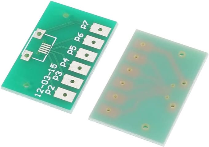 Printplaat Adapter - Micro USB Module - Elektronica Prototyping - Referentienummers Gedrukt - 20x30 mm - Groen