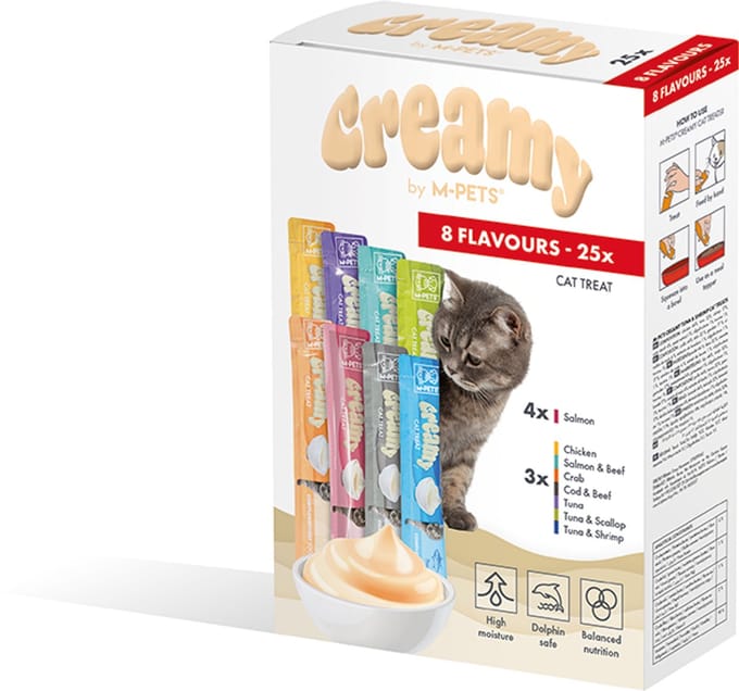 M-PETS Creamy kat Multipack - mix 8 smaken 25x15g