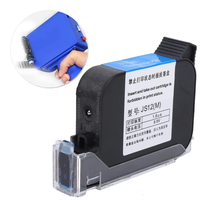 Draagbare Inkjetprinter Sneldrogende Dubbele Nozzle Zwarte Inktcartridge Drukmachine