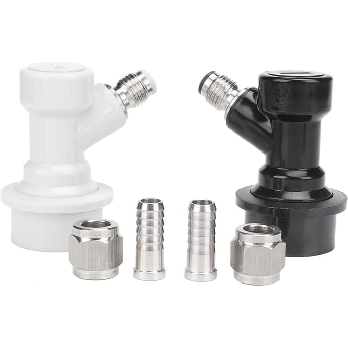 4 STUKS Schroefdraad Kogelvergrendeling Keg Fittingen Plastic Connector met Adapter Klem black