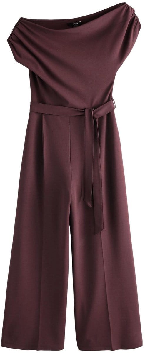 Next - Dames - Gelegenheidsjumpsuit met ruches - Tall - Bruin