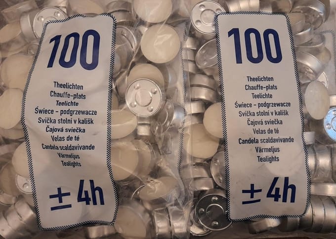 THEELICHTEN 100 WAXINELICHTJES - SET VAN 2 - 4 BRANDUREN - 200 STUKS
