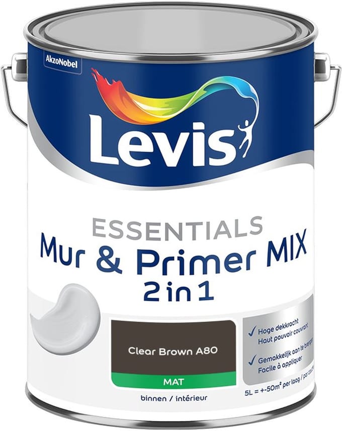 Levis - Essentials Mur & Primer Mix - Clear Brown A80 - Mengverf - 5 L