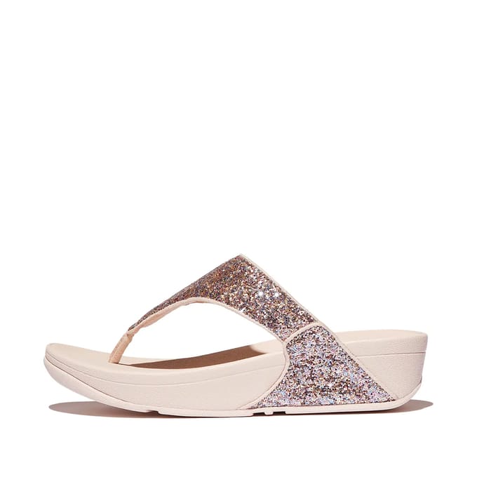 FitFlop Lulu Multi-Tonal Glitter Toe-Post Sandals Vrouwen - Nude Rose Mix