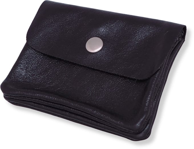 Bijoutheek Portemonnee Leer Italiaans Metallic Zwart