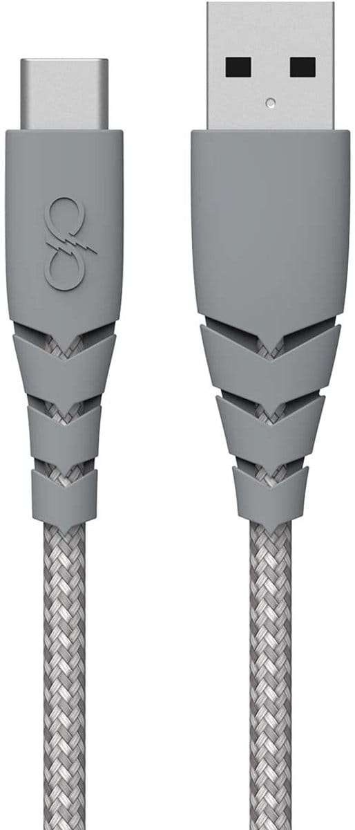 Force Case, USB-A naar USB-C Oplaadkabel 3A - Ultra-Resistant - 1.2m, Grijs