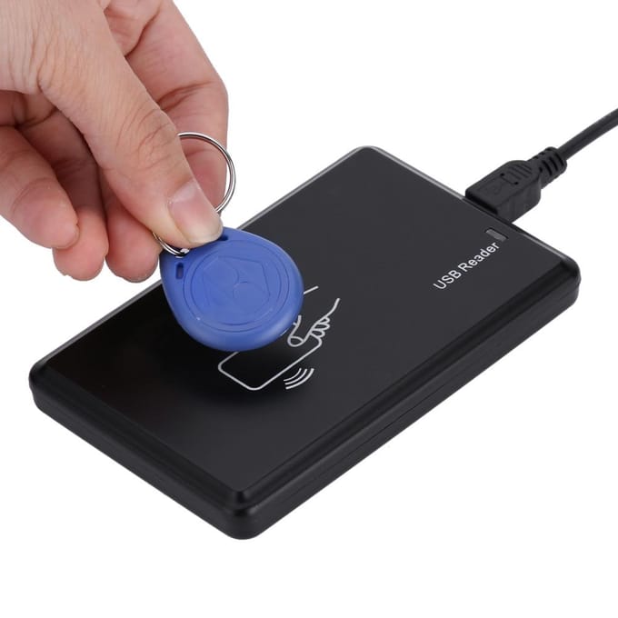 125 kHz USB RFID ID-kaartlezer, -schrijver en -kopieerapparaat met 5 sleutelhangers gray