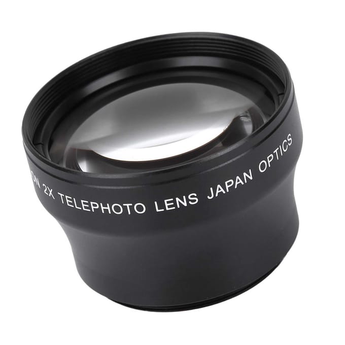 2X Vergroting High Definition Converter Telelens voor 37mm Mount Camera black