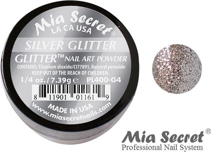 Glitter Acrylpoeder Zilver