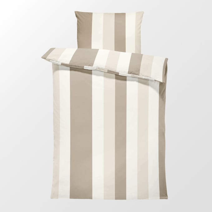 Dekbedovertrek Flanel - Winter - 1 persoon - 140 x 200 cm - Lines Beige