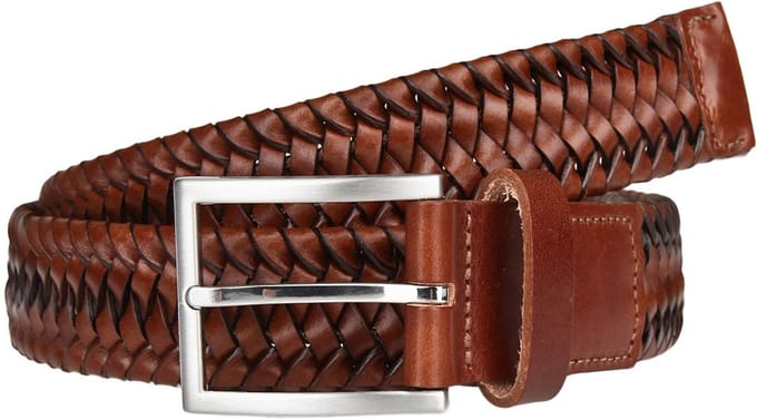 LLOYD Leren Riem Braided Men´s Belt W80 Cognac Bruine