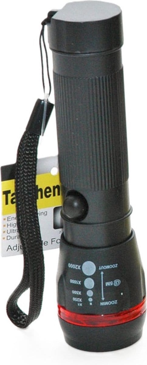 Zaklamp - LED - compact - kunststof - zwart - 15 cm
