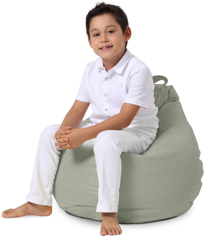 Xoft Living - Kids Pear - Zitzak - Grijs - Waterafstotend - Kinderstoel