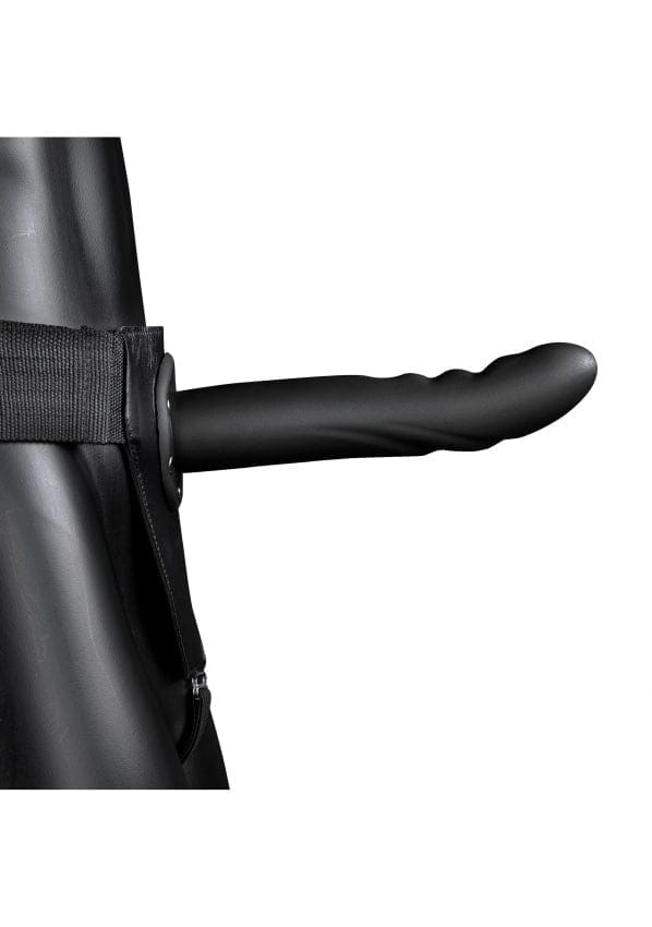 Ouch - Holle Strap-on dildo met ribbels 20 cm - Zwart