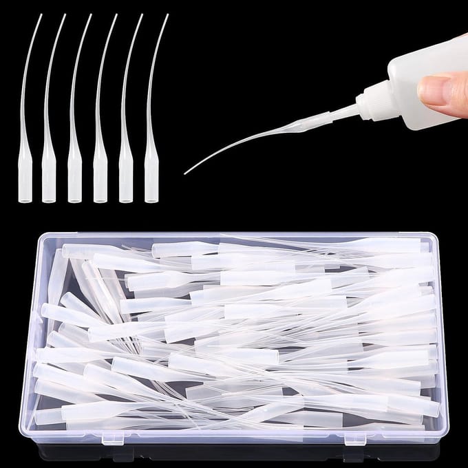 Plastic Lijm Micro Tips - Lijm Dispenser Applicator - Hobby Knutselen - Precisie Mondstuk - 100 Stuks - Transparant