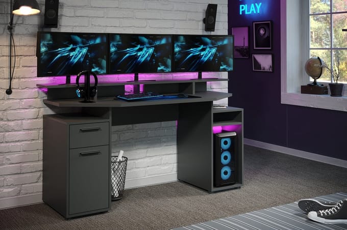Trendteam - Bureau - 160 cm - Antraciet