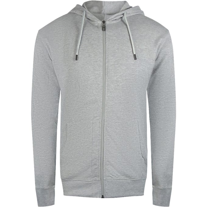 Cavalli Class Hoodie Met Opvallend Bloemenlogo In Grijs Met Ritssluiting