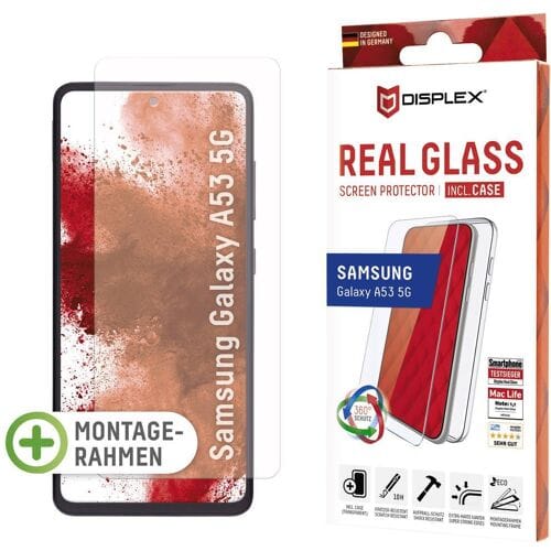 Displex Real Glass Screenprotector + Back Cover met Applicator voor Samsung Galaxy A53 - Transparant