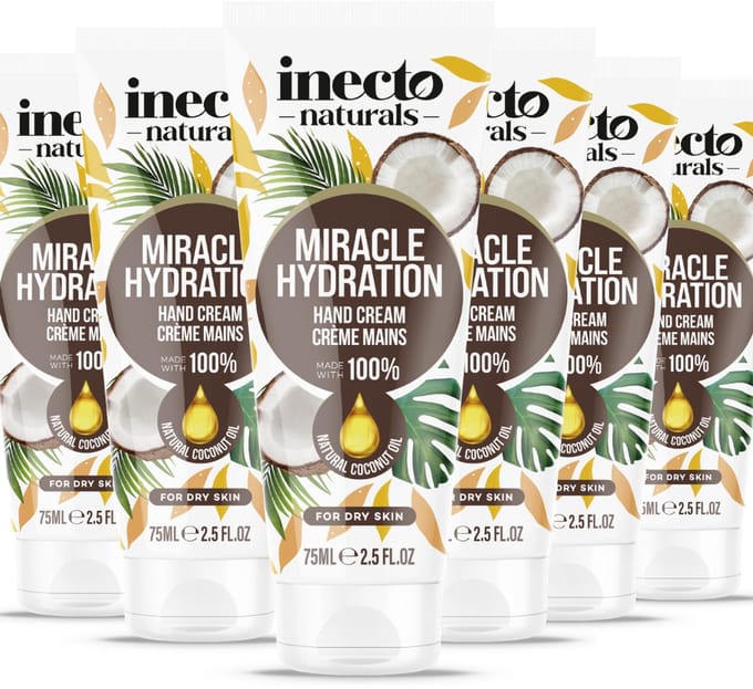 Inecto Naturals Coconut Miracle Hydration Hand Cream - 6 x 75ml - Voordeelverpakking
