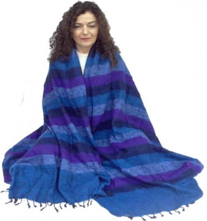 Meditatiedeken XL blauw/violet