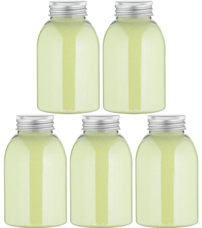 Scrubzout Fresh Ginger - 300 gram - Fles met aluminium dop - Set van 5 stuks - Hydraterende Lichaamsscrub