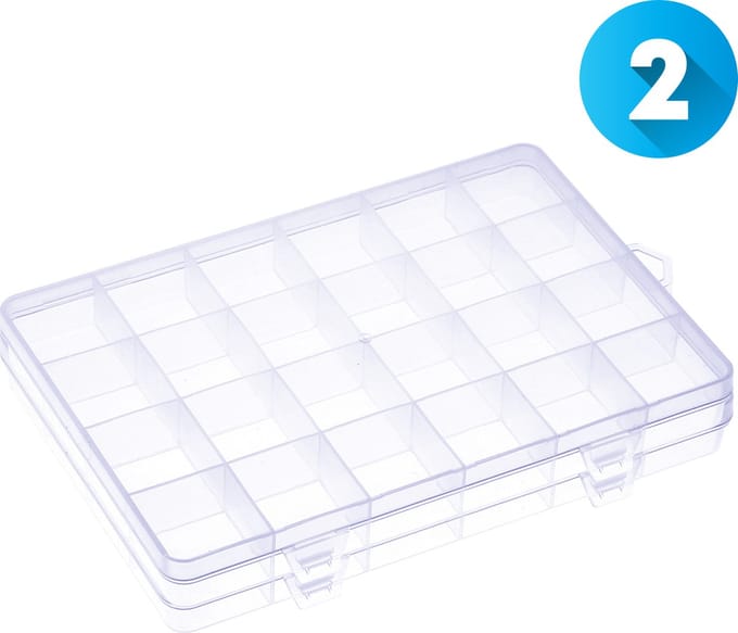 Behave Opbergdoos - 24 vakjes - Opbergbox - Sorteerdoos - Doos - Box - 2 Stuks