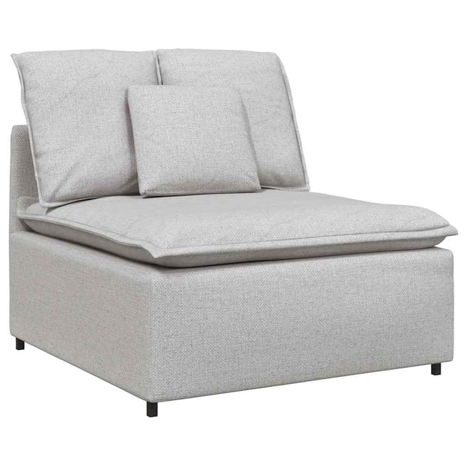 vidaXL - Modulaire - bank - middenmodule - met - kussens - 100 - cm - wolk - grijs