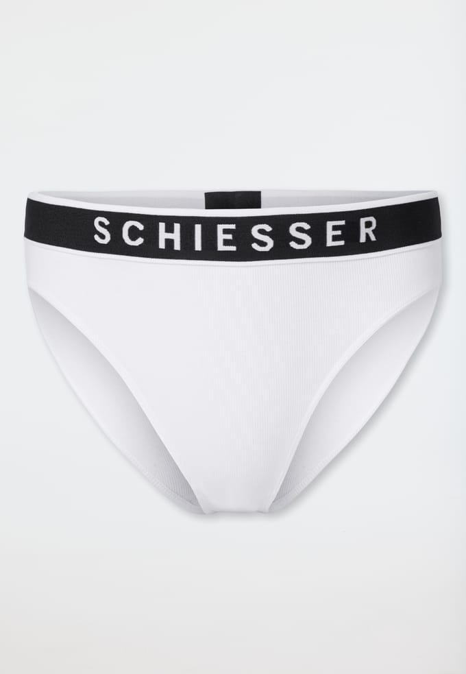 Rio-slip met dubbelrib, wit - Pure Rib 36