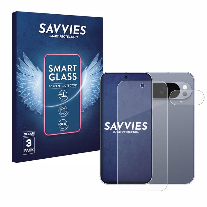 3 Stuks Savvies Screenprotector - geschikt voor Google Pixel 10 Pro (Voor+Camera) - beschermfolie glas transparant