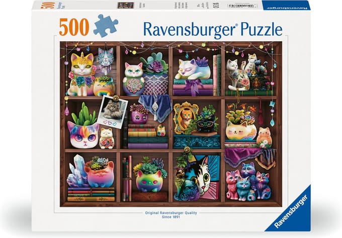 Ravensburger puzzel Cubby Cats and Succulents - Legpuzzel - 500 stukjes